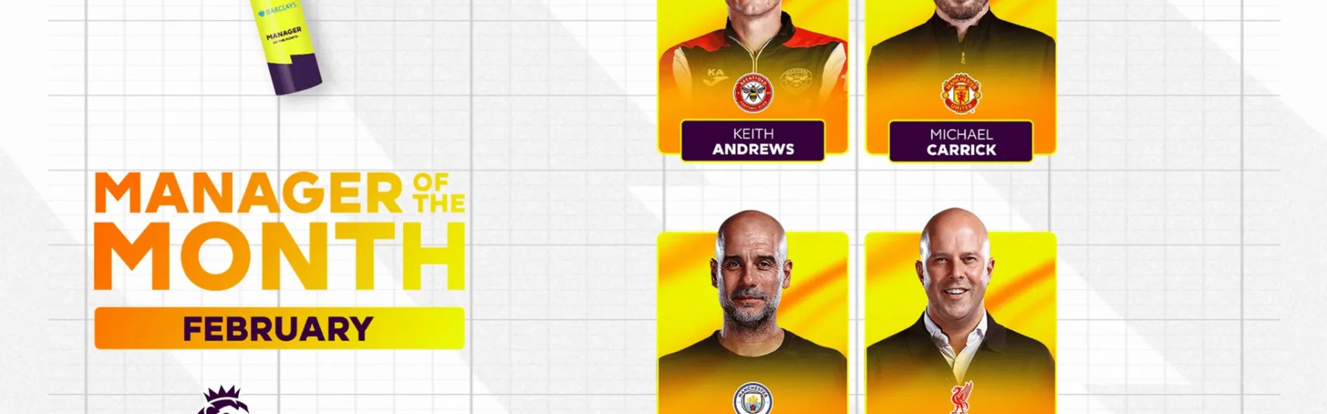 开云体育官网-英超2月最佳主帅候选：瓜迪奥拉，卡里克，斯洛特，安德鲁斯